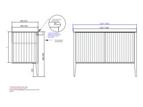 ISSY Custom Cloud I 1201-1500mm x 400-550mm x 800-900mm Vanity Unit with Legs 2 Touch Latch Doors Semi Inset (No Basin)