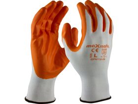 Maxisafe Red Nitrile Coated Polyester Gloves - Large (5 pairs)