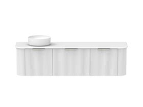 Supporting Image - Kado Neue Fluted Double Curve All Drawer 1800 Wall Hung Vanity with Left Hand Basin 20mm Ultra White