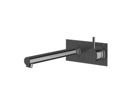 Sussex Scala Straight Wall Basin Mixer Tap System Right Hand Mixer Tap 250mm Outlet LUX PVD Brushed Smoked Gunmetal (6 Star)