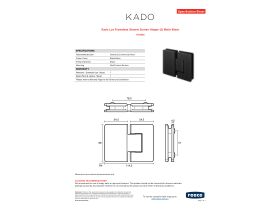 Specification Sheet - Kado Lux Frameless Shower Screen Hinges (2) Matte Black