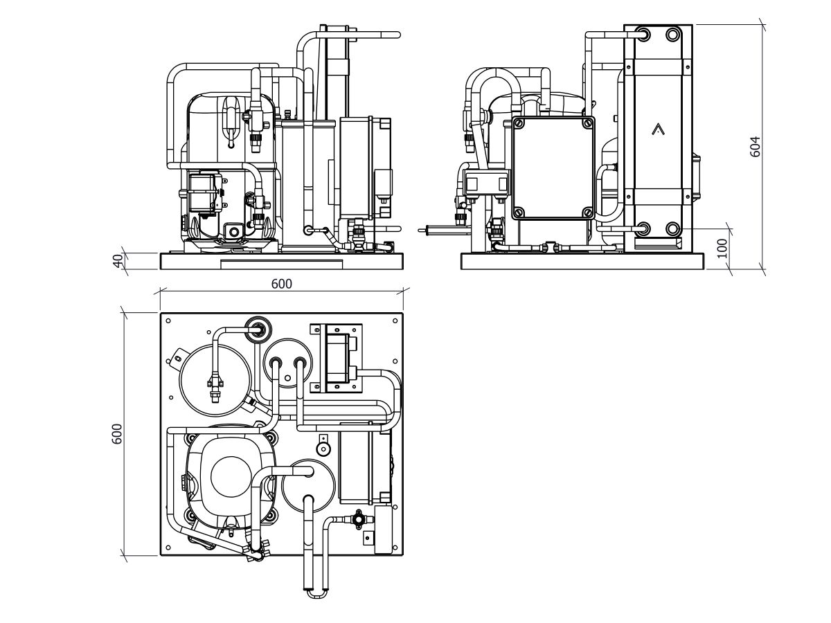 Tecumseh EVO-Aqua Water Cooled Condensing Unit R404A TAG2522ZBR-HE 3 Phase