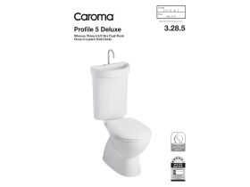 Technical Guide - Caroma Profile 5 Deluxe S Trap Bottom Inlet Toilet Suite with ted Hand Basin Soft Close Seat White (5 Star)