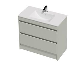 Posh Domaine Twin 900 2 Drawer Floor Standing Colour Console Top Gloss White