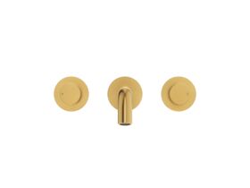 Supporting Image 2 - Mizu Drift Dial Wall Basin/Bath Set 200mm Brushed Brass (6 Star) Lead Free - Front