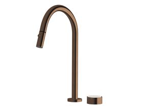 Supporting Image - Sussex Pure Elemental Progressive Sink Mixer Set Pull Out Spray PVD Brushed Bronze (4 Star) Lead Free with Aurora Insert