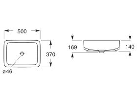 Roca Inspira Square Rectangle Above Counter Basin 500mm x 370mm