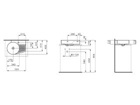 LAUFEN Val Wall / Counter Basin 1 Taphole with Overflow 530x400 Internal Texture White