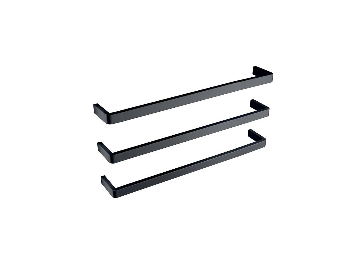 MIZU STREAM HEATED TOWEL RAIL 850MM (TRIPLE PACK) MATTE BLACK