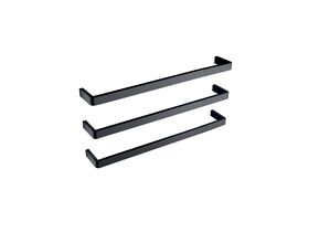 MIZU STREAM HEATED TOWEL RAIL 850MM (TRIPLE PACK) MATTE BLACK