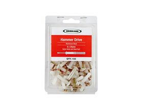 Bridgland Nylon Hammer Drive Mushroom Head 6mm x 25mm (100)
