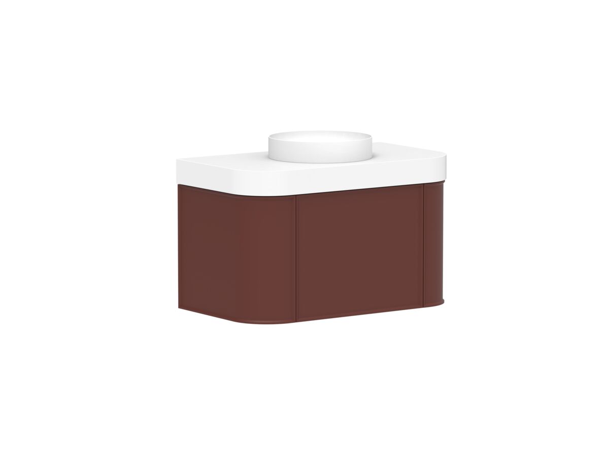 Supporting Image 2 - Kado Era Double Curve All Drawer 900mm Wall Hung Vanity Centre Basin 90mm Durasein Top Red Marble