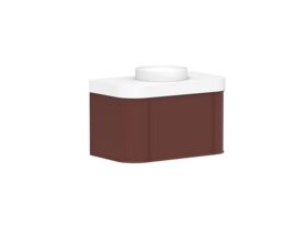 Supporting Image 2 - Kado Era Double Curve All Drawer 900mm Wall Hung Vanity Centre Basin 90mm Durasein Top Red Marble
