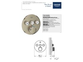 Technical Guide - GROHE SmartControl Concealed Thermostatic 3 Button Trimset Round Brushed Nickel