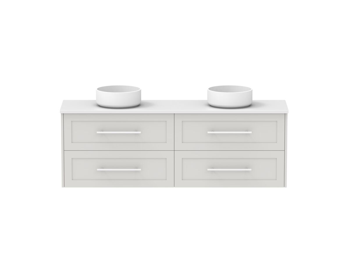 Hero - Kado Lux Ensuite All Drawer Twin 1500mm Wall Hung Double Basin 20mm Top