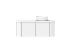 Hero - Kado Era Double Curve All Door 1200mm Wall Hung Vanity with Right Hand Basin 20mm Top Matte White