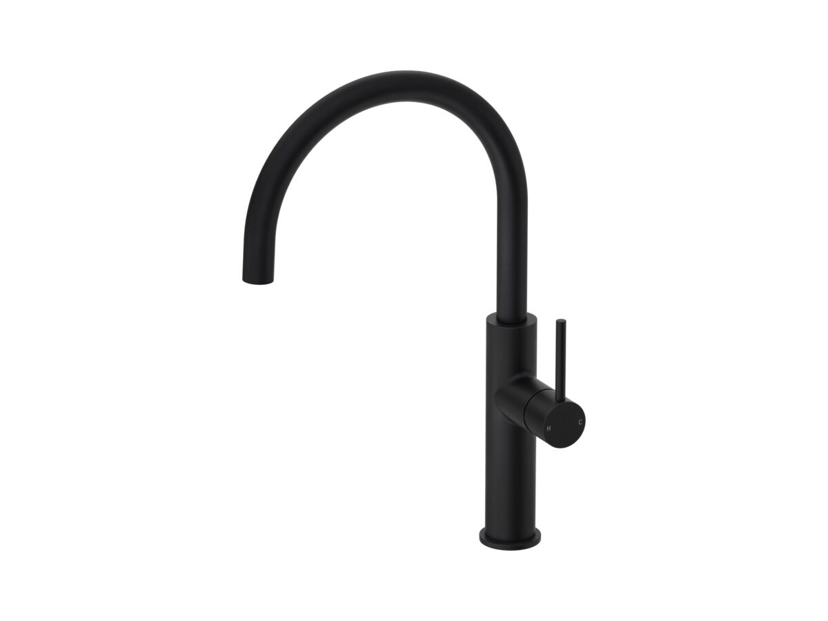 Hero - Mizu Drift Gooseneck Sink Mixer Curve Matte Black (5 Star)