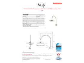Specification Sheet - Milli Mood Edit Hi-Rise Shower Curved with 250mm Shower Head PVD Brushed Nickel (3 Star)
