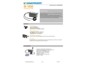 Specification Sheet - Sauermann SI1830 Condensate Pump