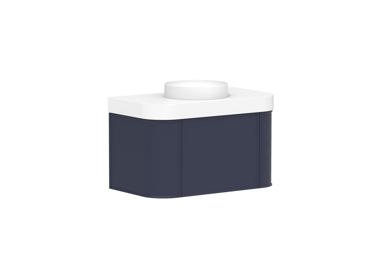 Supporting Image 2 - Kado Era Double Curve All Drawer 900mm Wall Hung Vanity Centre Basin 90mm Durasein Top Royal Battle Blue