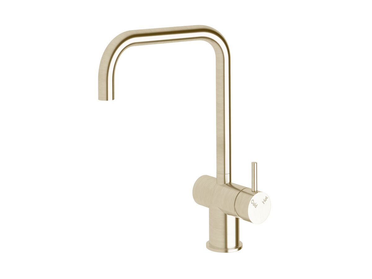 Sussex Scala Sink Mixer Tap Large Square Right Hand LUX PVD Brushed Platinum Gold (4 Star)