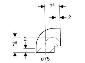 Geberit Bend 75mm x 88.5 Degree