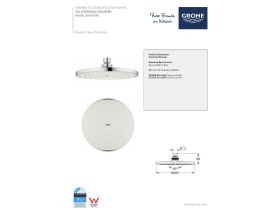 Technical Guide - GROHE Tempesta Cosmo 200mm Overhead Shower White Face (3 Star)
