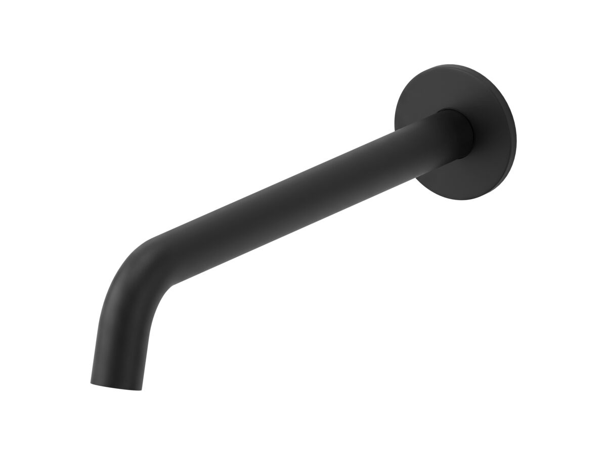 Mizu Drift Wall Basin/Bath Outlet Curve Spout 300 Matte Black (6 Star)