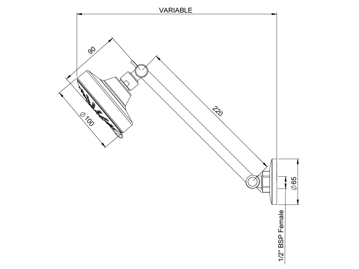 Posh Solus Mk3 Hi Rise Shower 3 Functions Chrome (4 Star)