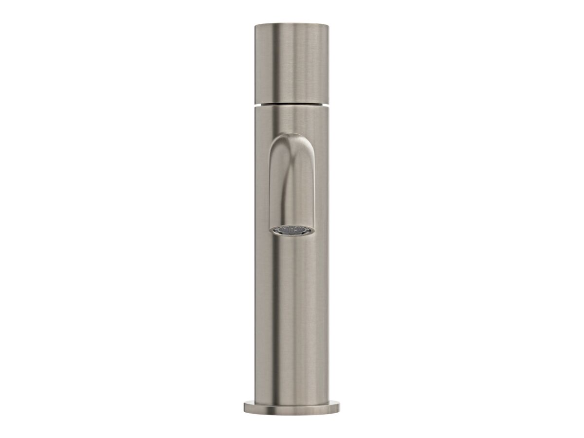 Supporting Image 2 - Mizu Drift Dial Basin Mixer Curved Spout Brushed Nickel (6 Star) Lead Free