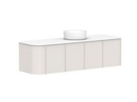 Supporting Image - Kado Era Single Curve All Door 1650mm Wall Hung Vanity with Centre Basin 20mm Top Feather Grey
