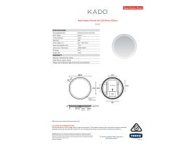 Specification Sheet - Kado Aspect Round Veil LED Mirror 800mm