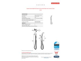 Specification Sheet - Sussex Scala Single Rail Shower with Top Rail Water Inlet Chrome (3 Star)