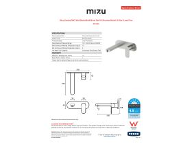 Specification Sheet - Mizu Soothe MK2 Wall Basin/Bath Mixer Set Kit Brushed Nickel (6 Star) Lead Free