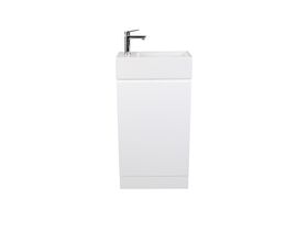 Hero - Posh Solus 485mm Powder Room Vanity Unit with Kick Right Hand Bowl 1 Taphole White