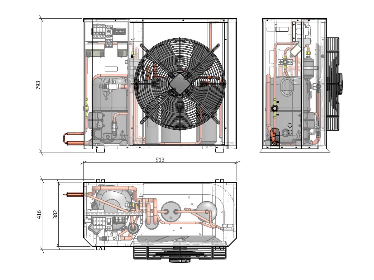 Tecumseh Compac Condensing Unit R404A PAC2516Z 3 Phase