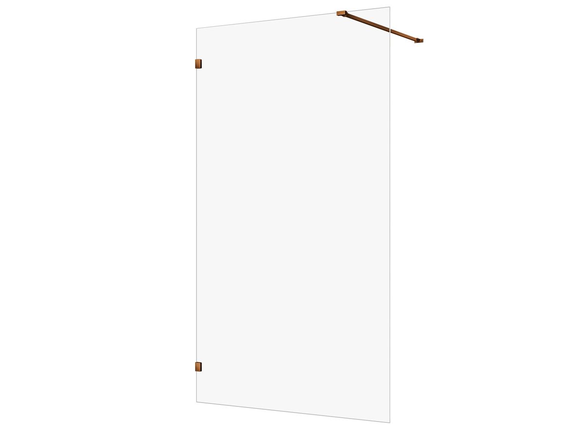 Kado Lux Frameless Rectangular Panel with Wall Clips Clear Glass 1200mm ...