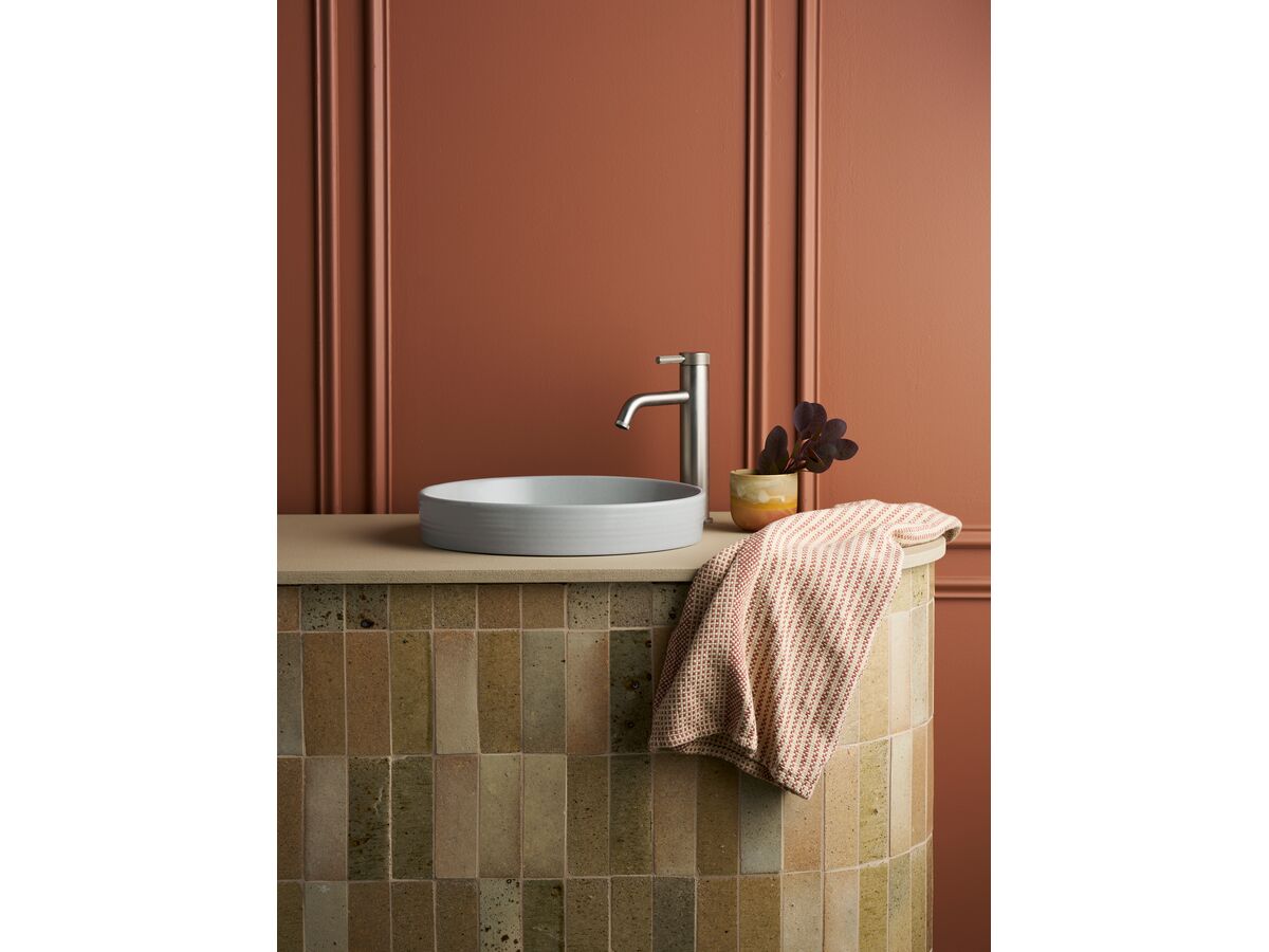 In Situ - Robert Gordon Potters 370mm Semi Inset Basin Dove Speckle