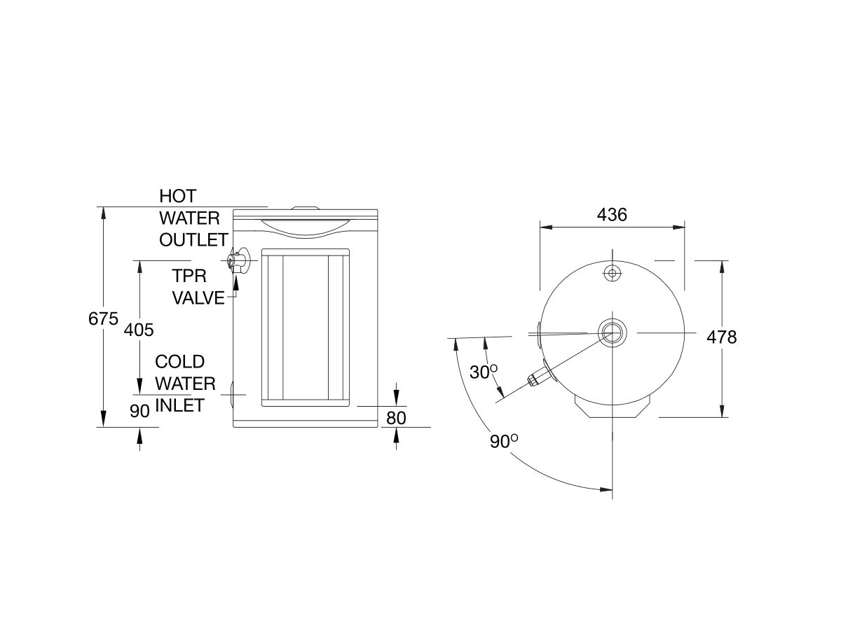 Rheem 50L Internal / External Triple Element Heavy Duty Electric Hot Water System
