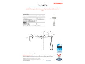 Specification Sheet - Scala Bath Mixer System 200mm Handshower Right Hand Chrome (3 Star) Lead Free