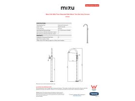 Specification Sheet - Mizu Drift MK2 Floor Mounted Bath Mixer Chrome Trim
