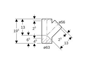 Geberit Junction 63mm x 56mm x 45 Degree