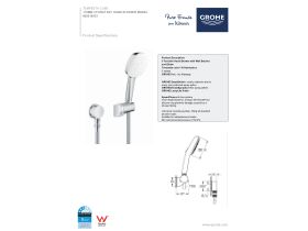 Technical Guide - GROHE Tempesta Cube Hand Shower and Bracket Chrome Plated