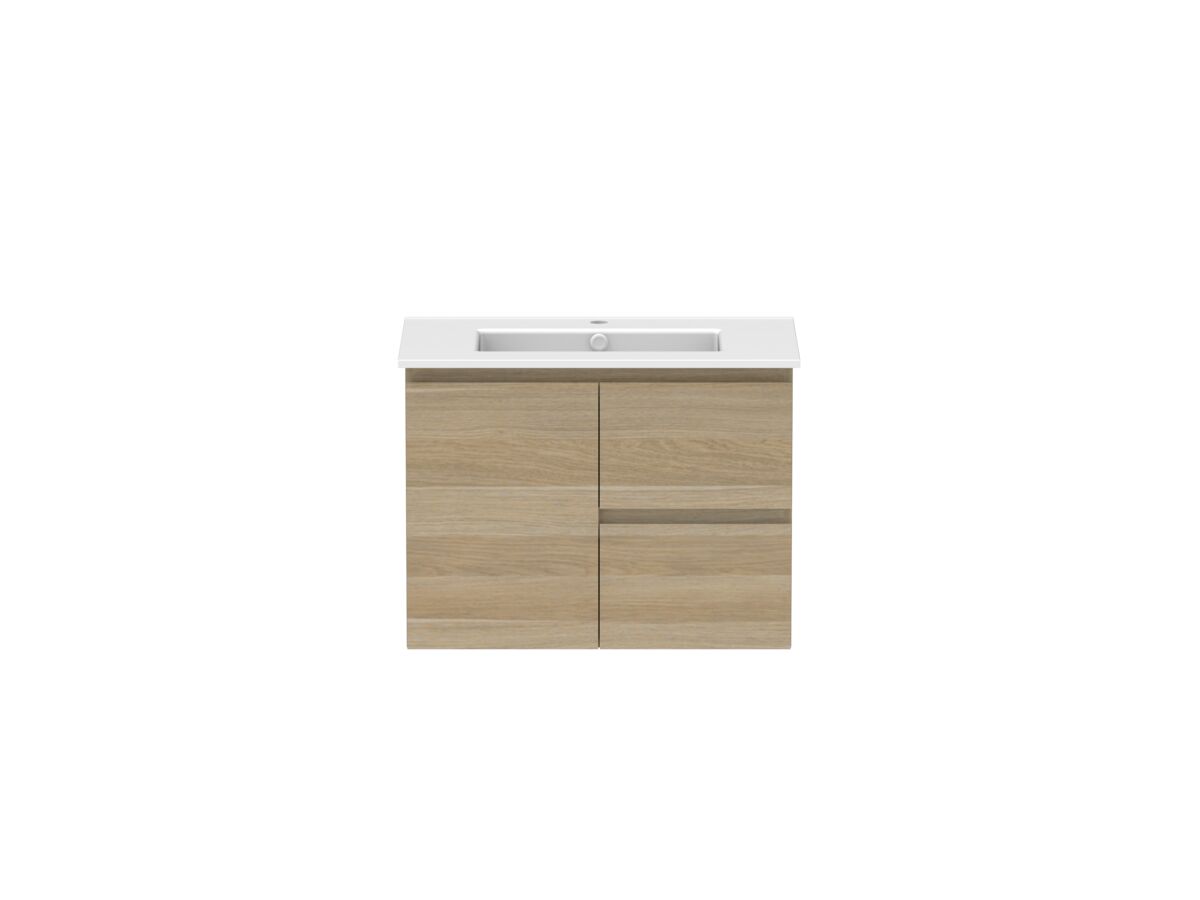 Hero - Posh Domaine 750mm Wall Hung Vanity Unit Conventional Matte White Ceramic Top