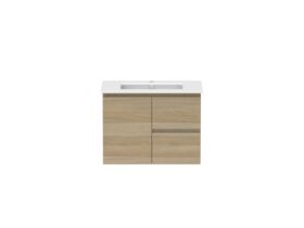 Hero - Posh Domaine 750mm Wall Hung Vanity Unit Conventional Matte White Ceramic Top