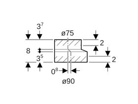 Geberit Short Eccentric Reducer 90mm x 75mm