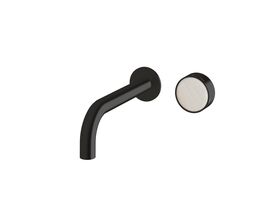 Supporting Image - Sussex Pure Elemental Progressive Wall Basin Mixer System 200mm PVD Matte Black (3 Star) Lead Free with Aurora Insert