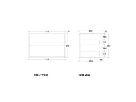 Kado Aspect 750mm Wall Hung Vanity Unit Timber Top
