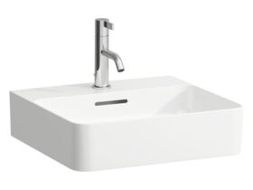 LAUFEN Val Wall Basin Right Hand Bowl 550mm x 315mm 1 Taphole with Overflow White