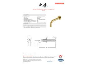 Specification Sheet - Milli Pure Wall Bath Outlet 200mm PVD Brushed Gold